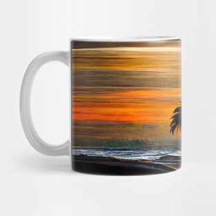 Crashing Waves at the Shore sea Life Tree Sunset Mug